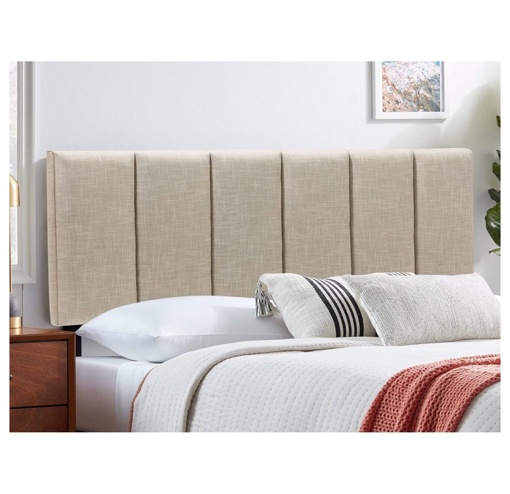 Luwei Upholstered Headboard Queen Foldable Headboard for Queen Size Bed Adjustable Height
