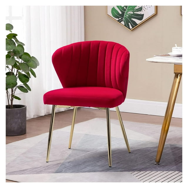 Luwei Velvet Dining Chair, Cute Armless Accent Chair Living Room Chair