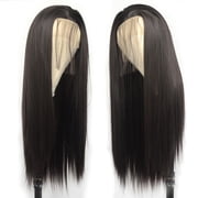 Luwigs Dark Brown Synthetic Lace Front Wig Long Straight Front Lace Wig with Baby Hair For Women 24 inches