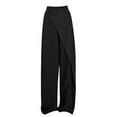 thumbnail image 1 of Luwomo Casual Suit Pants for Womens Minimalist Commuting Suit Pants with Irregular Splicing Design Straight Leg Wide Leg High Waist Loose Streetwear Regular Trousers Black,XL, 1 of 4