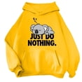 thumbnail image 1 of Luwomo Hoodies for Womens Casual Tops Cute Long Sleeve Hooded Cartoon Koala Graphic Print Sweatshirt Girls Loose Fit Pullover Blouses,Z1 Yellow,L, 1 of 3