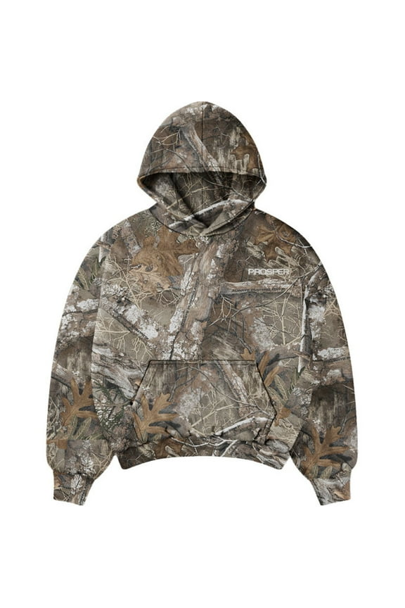 Hoodies for Womens Hooded Long Sleeve Camo Print Drawstring Pullover Sweatshirt Loose Fit Streetwear Tops Khaki L