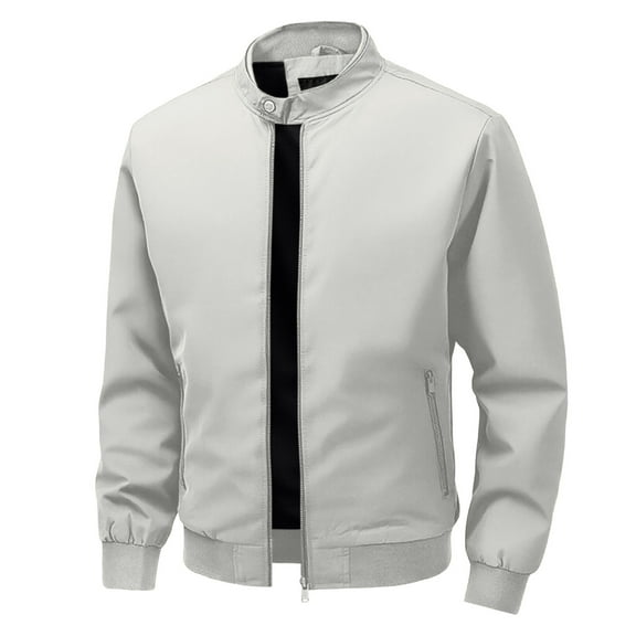 Luwomo Jackets for Womens Stand Collar Jackets Lightweight Outdoor Windbreaker Long Sleeve Stand Collar Daily Wear Travel with Multiple Pockets Comfort Fit Streetwear Regular Tops Beige,L