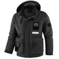 thumbnail image 1 of Luwomo Jackets for Mens Mens Fall and Winter Jackets Outdoor Windproof Hiking Long Sleeved Hooded Loose Fit Coat Tops Grey,L, 1 of 5