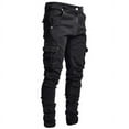 thumbnail image 1 of Luwomo Jeans for Mens Fashion Oversized Ripped Slim Fit Straight Leg High Waist Long Trousers Regular Denim Pants Dark Gray,L, 1 of 2