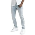 thumbnail image 1 of Luwomo Jeans for Mens Long High Waist Straight Leg Slim Fit Trousers Outdoor Activities Denim Pants Light Blue,30, 1 of 5