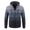 thumbnail image 1 of Luwomo Leisure Jackets for Mens Mens Zipper Long Sleeve Hooded Drawstring Warm Cardigan Loose Fit Winter Knit Coat Blouses Grey1,3XL, 1 of 4