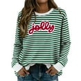 thumbnail image 1 of Luwomo Leisure Sweatshirts Womens Winter Long Sleeve Crewneck Letter Print Loose Fit Pullover Tops,Green,L, 1 of 6