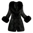 thumbnail image 1 of Luwomo Long Coats for Women Jacket Winter Warm Long Parka Overcoat with Collar Outwear,Black,L, 1 of 6