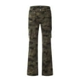 thumbnail image 1 of Luwomo Men's Leisure Jeans Retro Style Camo Printed Long High Waist Flared Straight Leg Trousers with Pockets Regular Denim Pants Camouflage,L, 1 of 4