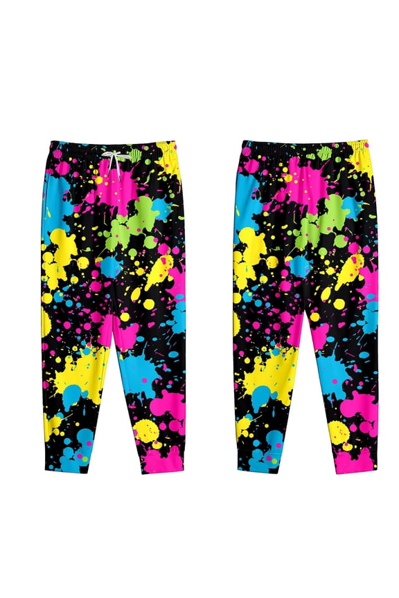 Mens Casual Pants Long Wide Leg Elastic Waist Lightweight Tie Dye Printed for Outdoor Leisurewear Ideal Relaxed Fit Trousers Multicolour,L