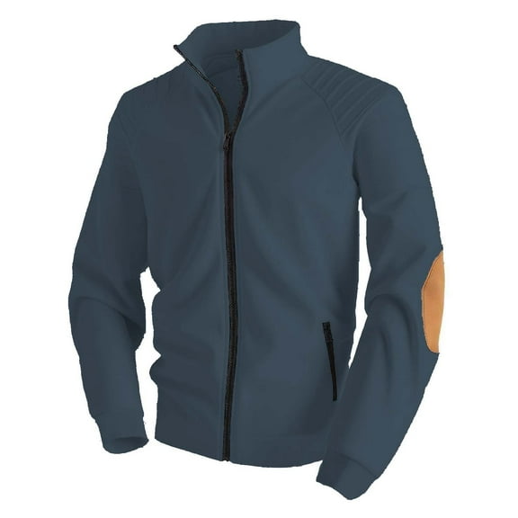 Luwomo Mens' Jackets Mens Jackets Stand Collar Long Sleeve Zipper Design Outerwear with Pockets Blouses Grey,S