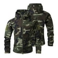 thumbnail image 1 of Luwomo Mens Jackets Mens Zip Up Long Sleeve Hooded Fleece Camo Print Lined Outerwear Fall Winter Loose Fit Outerwear Regular Blouses Camouflage,S, 1 of 6