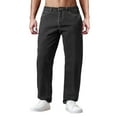 thumbnail image 1 of Luwomo Mens Jeans Long Straight Wide Leg High Waist Trousers Loose Fit Streetwear Denim Pants Black,L, 1 of 4