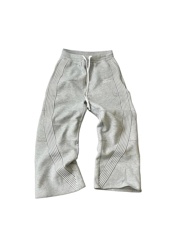Mens Pants Athletic Color Blocked Striped Slacks Straight Leg Long Elastic Waist Baggy Relaxed Fit Trousers Grey,S