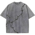 thumbnail image 1 of Luwomo Mens T Shirts Gothic Washed Tees Short Sleeve Round Neck Loose Pullover Male Clothes, 1 of 3