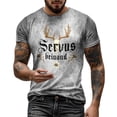 thumbnail image 1 of Luwomo Short Sleeve T Shirt for Men Graphic Print Crew Neck Tee Stylish Loose Tops, 1 of 5