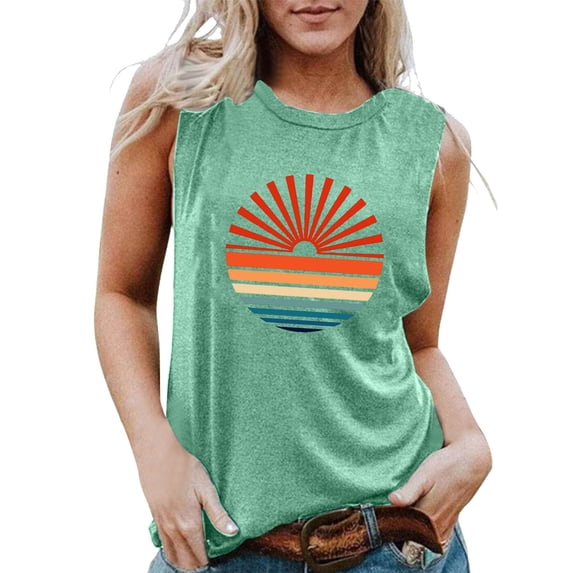 Luwomo T Shirts Womens Loose Sleeveless Graphic Print Summe Stretchy V Neck Tee Daily Wear Regular Blouses