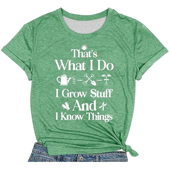 Luwomo T-Shirts for Women Letter Graphic Short Sleeve Loose Pullover Streetwear,Light Green