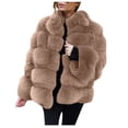 thumbnail image 1 of Luwomo Winter Coat for Women Bubble Fuzzy Cropped Short Warm Jackets Plus Size Outwear with Hood, 1 of 4