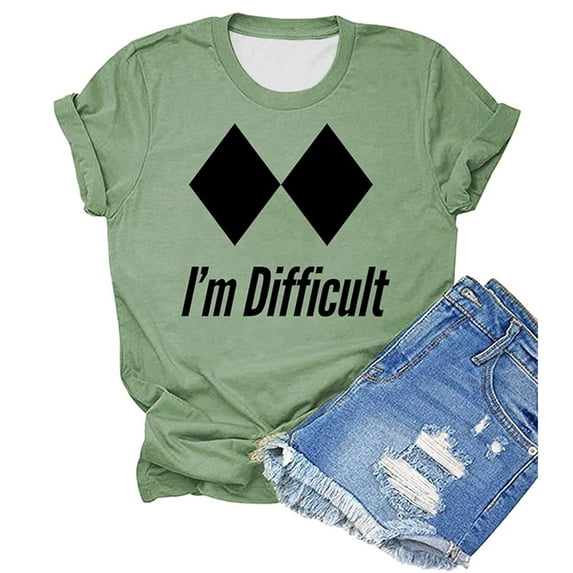 Luwomo Women Tshirt Gradient Printed Short Sleeve Round Neck Loose Pullover Blouses