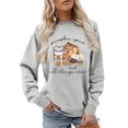 thumbnail image 1 of Luwomo Womens Casual Hoodies Fall Winter Graphic Print Sweater Long Sleeve Crewneck Loose Fit Pullover Soft Fashion Streetwear Regular Tops Grey,L, 1 of 4