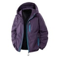 thumbnail image 1 of Luwomo Womens' Hiking Jackets Outdoor Breathable Windproof Raincoat Lightweight Mountaineering Long Sleeve Hooded Coat Relaxed Fit Blouses Purple,L, 1 of 4