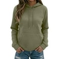 thumbnail image 1 of Luwomo Womens' Hoodies Fall Winter Hooded Sweatshirt Long Sleeve Full Floral Print Jacquard Loose Fit Pullover Blouses,Green,L, 1 of 5