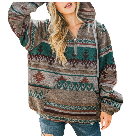 Luwomo Womens Hoodies Hoodies Button Drawstring Long Sleeve Hooded Sweatshirt Floral Print Loose Fit Pullover with Pockets Relaxed Fit Tops Green,L