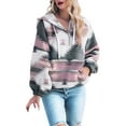 thumbnail image 1 of Luwomo Womens Hoodies Hoodies Button Drawstring Long Sleeve Hooded Sweatshirt Floral Print Loose Fit Pullover with Pockets Relaxed Fit Tops RD2,XL, 1 of 6