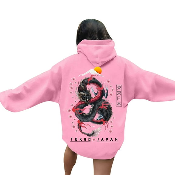 Luwomo Womens Hoodies Unisex Fall and Winter Double Graphic Print Long Sleeved Hooded Sweatshirt Lady Blouses with Pocket,Z1 Beige,L