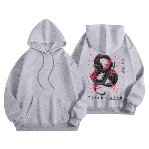 Luwomo Womens Hoodies Unisex Fall and Winter Double Graphic Print Long Sleeved Hooded Sweatshirt Lady Blouses with Pocket,Z1 Beige,S