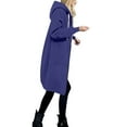 thumbnail image 1 of Luwomo Womens' Jackets Fall Winter Solid Color Drawstring Hooded Long Sleeve Zipper Loose Fit Coat with Pockets Tops Purple,2XL, 1 of 6