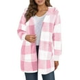 thumbnail image 1 of Luwomo Womens' Jackets Fall and Winter Fashion Hooded Long Sleeve Plaid Loose Fit Coat Blouses RD2,M, 1 of 4