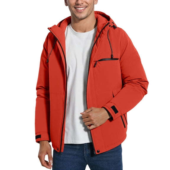 Luwomo Womens Jackets Jackets Hooded Long Sleeve Insulation All Weather Windproof Water Outdoor Sport Coat Hiking Camping Blouses Red,L