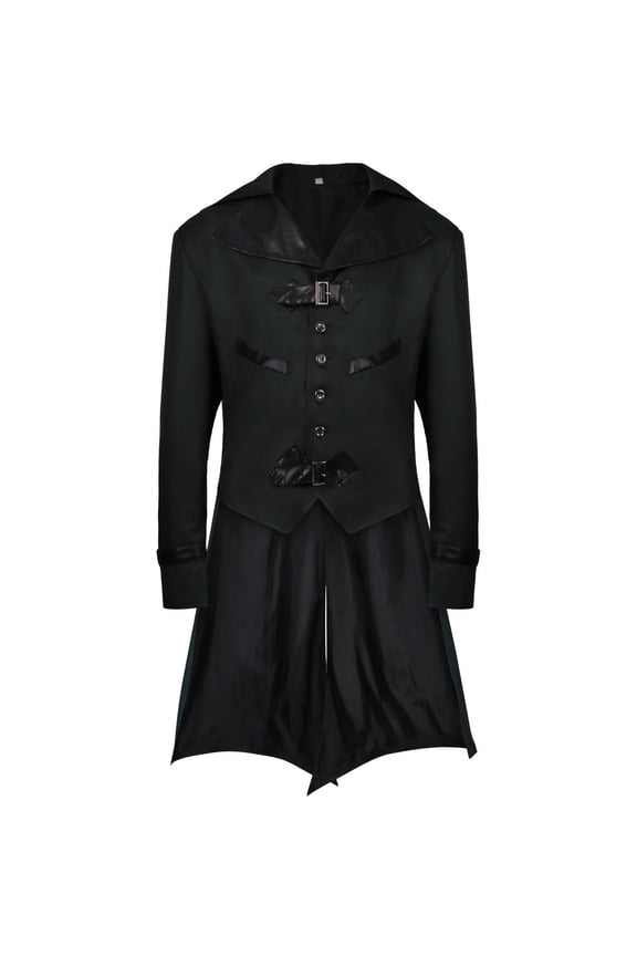 Womens' Jackets Jackets Medieval Court Elegant Gold Trim Fitted Overcoat Nobleman formal Outerwear Coat Relaxed Fit Blouses Black,2XL