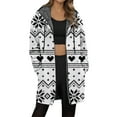 thumbnail image 1 of Luwomo Womens Jackets Longline Christma Festive Animal Graphic Long Sleeve Hooded Drawstring Winter Cozy Lined Full Zip Outerwear Blouses White,2XL, 1 of 5