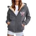 thumbnail image 1 of Luwomo Womens Jackets Winter Warm Zip Up Hooded Long Sleeve Sweatshirt Cozy Lined Pullover Soft Outdoor Athletic with Pockets Regular Tops Dark Gray,M, 1 of 4