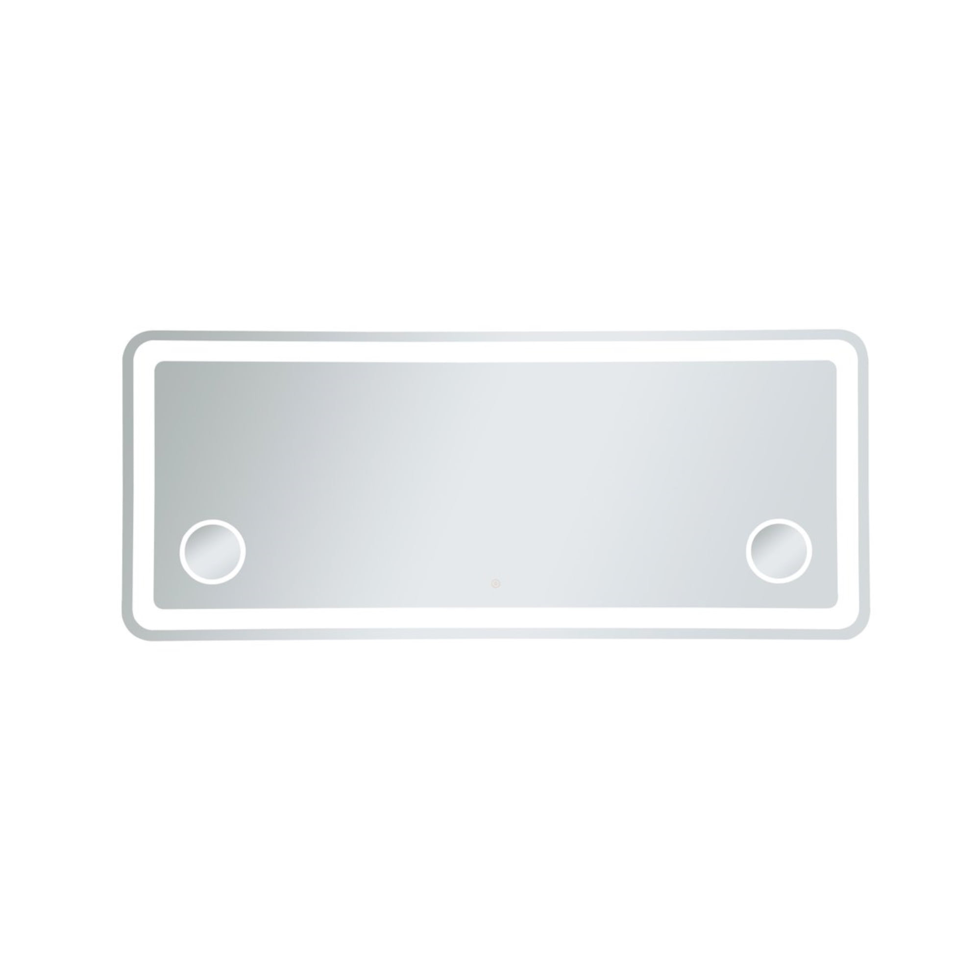 Glossy White Rectangular LED Bathroom Vanity Mirror with Metal Frame