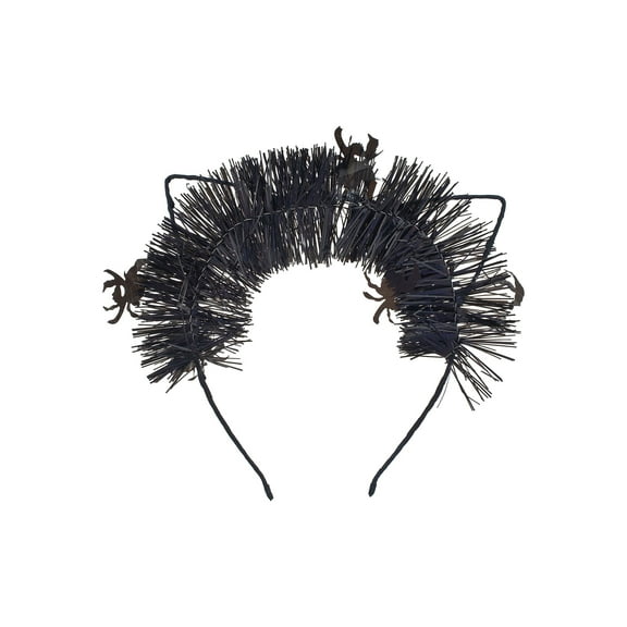 Lux Accessories Black Straw Strips Cat Ears Playful Crazy Fun Fashion Headband