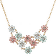 thumbnail image 1 of Lux Accessories Gold Tone Opal Crystal Rhinestone Flower Statement Necklace, 1 of 5