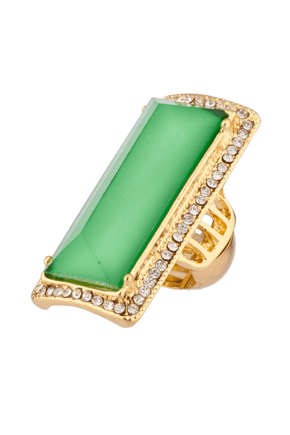 Lime Green Pave Crystal Cocktail Stretch Ring