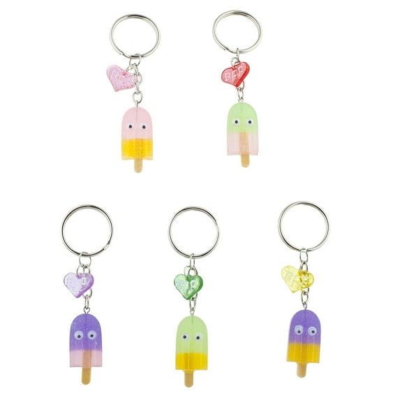 Lux Accessories Multicolor Best Friends Forever BFF Popsicle Keychain Set 5PC