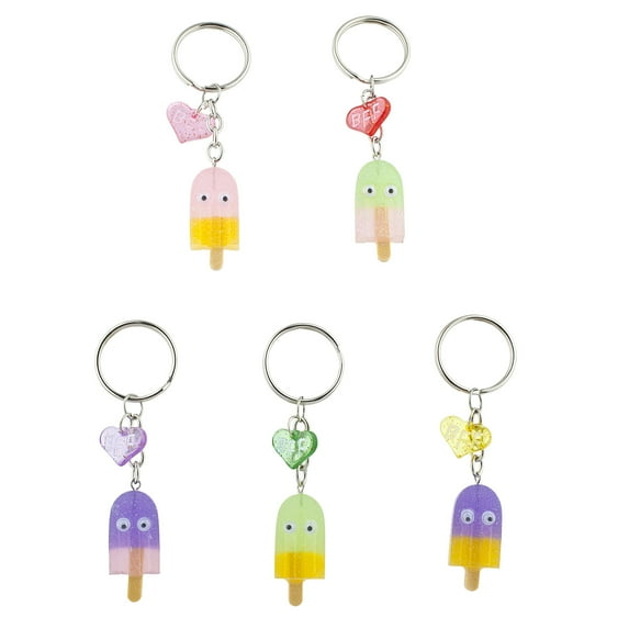 Lux Accessories Multicolor Best Friends Forever BFF Popsicle Keychain Set 5PC