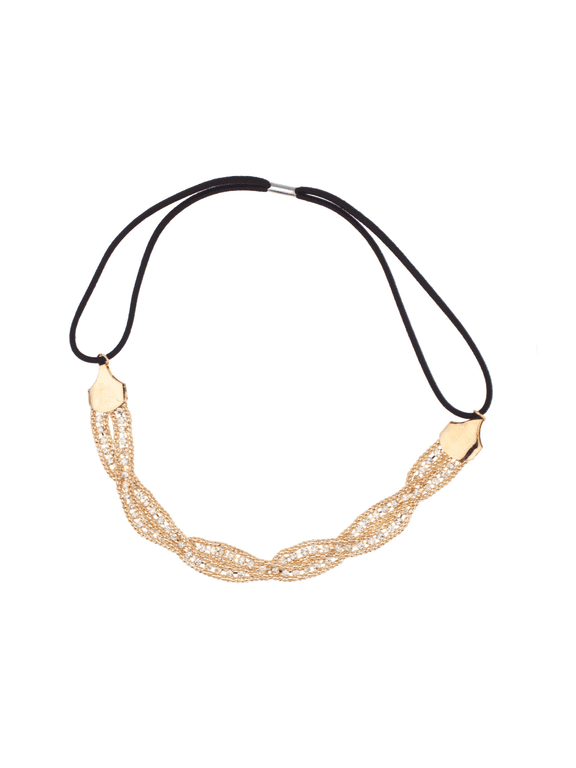 Pave Crystal Woven Stretch Metal Head Band Headband