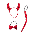 thumbnail image 1 of Lux Accessories Red Devil Horn Tail Bow Halloween Costume Set (3PCS), 1 of 1