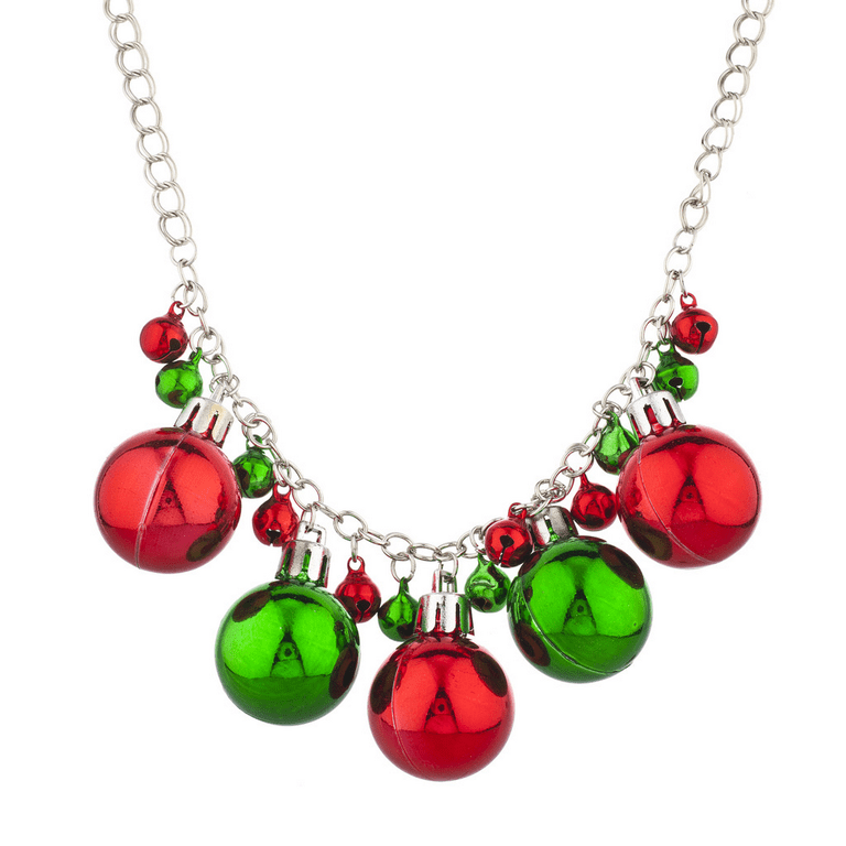 Lux Accessories Silver Tone Christmas Jingle Bells Necklace
