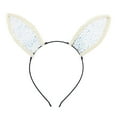 thumbnail image 1 of Lux Accessories White Bunny Ears AB stone Rhinestone Headband Hair Accessories, 1 of 2