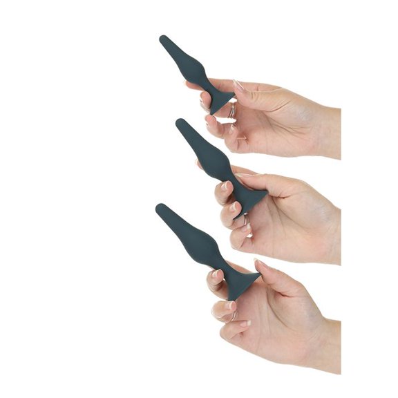 Lux Active Equip Silicone Anal Stretching Kit with Bullet, Dark Blue