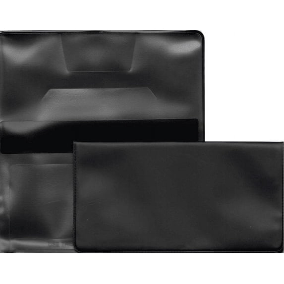 Lux Black Vinyl Checkbook Cover for Top Tear Personal Checks Unisex Adult